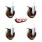 Service Caster 5 Inch High Temp Phenolic 7/8 Inch Square Stem Caster Set Total Lock Brake SCC SCC-SQTTL20S514-PHSHT-78-4 - alternate 4